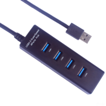 DFMEI 3.5DC 전원 공급 장치 포트가있는 새로운 USB3.0HUB 허브 컴퓨터 USB3.0 분리기 확장기, 검은 색