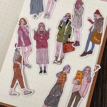큰소녀스티커 171장 인물스티커 일러스트 감성 일상스티커 랜덤스티커 다꾸 소녀스티커, 1세트