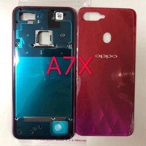 OPPO F9 A7X 배터리 케이스 뒷면 커버 중간 프레임 하우징 전화 교체 예비 부품 용 후면, 한개옵션1, 10 Back Cover Black