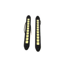 슬레이트지붕 지붕재 양철지붕 10 LED 자동 주간 주행등 유연한 COB 방수 LED 12V 스트립 보조 운전 램프, 02 2PCS