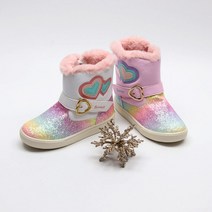주호슈즈 바니비 쌍하트 패딩부츠 털부츠 아동 여아 키즈 초등학생 발편한 방한화 미끄럼방지