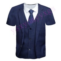 특이한 동물그림 반팔티셔츠 바캉스티셔츠 여름 캐주얼 트렌드 스트리트 힙합 웃긴 정장 패턴 프린트 티셔츠 하라주쿠 라운드 넥 반팔 상의