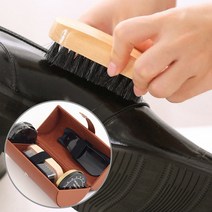 셀프 구두닦이세트 구두솔 브러쉬 구두약 광택 구두천 구두주걱 5종키트, 구두닦이 6종 키트