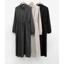 kfactory 여성 롱원피스 반집업 허리 스트링 캐주얼원피스