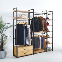 홈스타일 드레스룸 안방 수납장 옷장 시스템행거, 시스템행거 B타입(서랍행거+와이드선반행거)