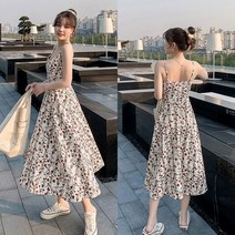 데이트룩 비치룩 플라워패턴 러블리 여름 끈원피스