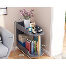 좁은 폭 스탠드 틈새 선반 책꽂이 자녀방 꾸미기, 2단 그레이(24cm)