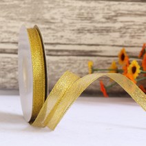 크리스마스 리본 1766# 금파 은파 웨딩 장식 케이크 가득꽃 뉴타임즈 Z, 노 란 1cm 금 파 띠