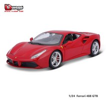 페라리 488 피규어 페라리 엠블럼Bburago 1:24 스케일 블랙 신제품 페라리 SF90 STRADALE 합금 럭셔리 차량, 05 488 GTB  box