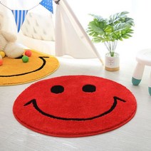 러그 타로 북유럽 만다라 멍석 원형 부드러운 미소 얼굴 라운드 카펫 만화 거실 침실 방 미끄럼 방지 바닥 매트, 60cm, 01
