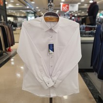 레노마 셔츠 #S/S신상# 빅 화이트 스트레치 단추 포인트 카라배색 비침 없는 정통 드레스 일반핏 긴팔 셔츠 RMSSGP-905-WH-5555