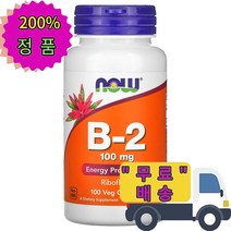 나우푸드 비타민 B군 비군 B-2 락토플라빈 리보플라빈 100 mg 100 베지 캡슐, 1개, 기본