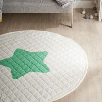 원형 러그 150x150 별초록 포인트 순면 광목 30수패드