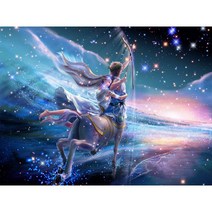 별자리 우드 직소퍼즐 걸과 성좌 밤하늘 처녀/전갈/물병/천칭자리 행운 좋은 운세 불어오는 일러스트 집콕취미 스트레스 해소 집중력향상 조각퍼즐 300/500/1000조각 티레오, 사수자리퍼즐도안, 300