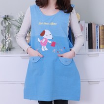 데코나인 강아지앞치마 면 원피스 어린이집 유치원교사 보육교사 단체 교회, 반디앞치마-하늘