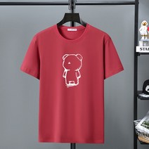 빅사이즈 큰크기 10XL T-셔츠 여름 T 셔츠 남자 짧은 소매 코 튼 Tshirt 캐주얼 o-넥 탑스 남성 곰 인쇄 Cr