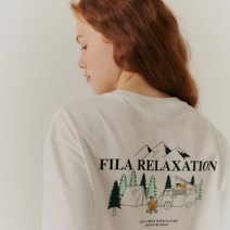 휠라 FILA 캠핑 드로잉 반팔_ (FE2RSE5107X_OWH)