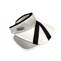 여자 등산 리본 달린 UPF50 자외선차단 슬라이드 썬캡, 화이트