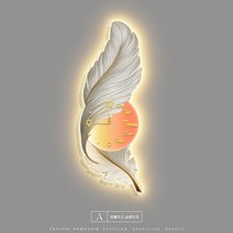 고급벽시계 LED 벽 램프 깃털 크리에이티브 침실 침대 옆 복도 거실 그림, 6.A - 70x200cm