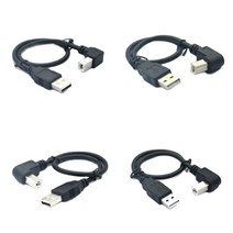 5FT 30cm 1m 1.5m 90도 아래로 직각 USB 2.0 프린터 케이블 유형 B 남성 호일 꼰, 03 150cm_05 Right