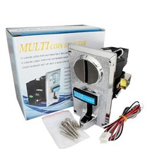 캡슐뽑기 기계 자판기 머신 multi coin acceptor selector 전자 롤다운 메커니즘 cpu programmable 자동 판매기 mech 아케이드 게임 호환용, 노란색