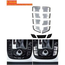 오디오 스위치 에어컨 A/C 호환 버튼 커버 자동차 컨트롤 노브 조이스틱 센터 스티커 기어 시프트 패널 아우디 A4 B8 A5 2009-2016 인테리어 액세서리, B Model Silver Black