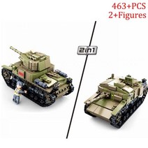WW2 밀리터리 기갑 타이거 I 헤비 탱크 Panzerkampfwagen VI Ausf. E 빌딩 블록 제 2 차 세계 대전 피규어 벽돌 모델 장난감 선물103504, No Box 2 Figures 8