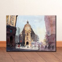 WC023 수채화 풍경 그림 캔버스액자, 고급형유광전처리_XXL_37cm x 45cm