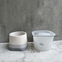 홈 공예 양초 항아리 실리콘 몰드 금형 입체 모양 틀 DIY 시멘트 화분 냄비 석고 상자 수지 선물 향기로운 만들기, Round Square