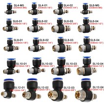 덕트 환기 후드 알루미늄 고속 공압 에어 커넥터 피팅 SL 4 6 8 10 12mm 나사 1/8 1/4 3/8 1/2 속도 조절 밸브 스로틀 밸브 20 개 50 개 100, 42.SL10-02 (1I4) - 100 PCS