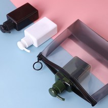 심플 여행용 공병 3P세트 - 휴대용 샴푸통 워시세트 지퍼백포함, 100ml 밝은색 3종