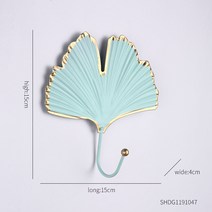 북유럽 스타일 벽걸이 후크 크리에이티브한 푸른 잎 모양 코트 랙 벽걸이 키 행거 펀치하지 않음 홈 벽걸이 장식, L15A