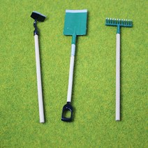 농기구 세트 미니어처 네기 밀게 각삽 정원도구 텃밭공구 납골당꾸미기 장식 레기 갈퀴, 1개