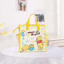 귀여운 캐릭터 도시락 가방 피크닉백 시나모롤 쿠로미 지퍼 보온보냉가방 도시락가방 물통 수납, Poor Bear 34