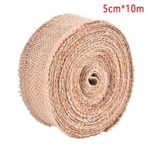 삼베원단 아사면 햄프린넨 2세트 2.5-6cm x 10M 천연 황마 패브릭 롤 순수 컬러 DIY 수제 크리스마스 웨딩, 01 -5CM