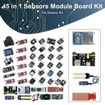 아두이노 키트 코딩 입문 교육 보드 점퍼선 45 센서 구색 키트 37 Arduino Raspberry pi 용 스타터 16 in 1, 04 45pcs plastic bag