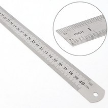 CMINCH 양면 표기 40cm 제도 철자 쇠자 스틸 직자