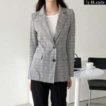 [H스타일](OT)린넨체크자켓