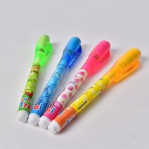 매직 시크릿펜 2개 세트 비밀펜 라이트펜 비밀메세지 LED 불빛 볼펜 시험 암기용, 1. 핑크 / 옐로우