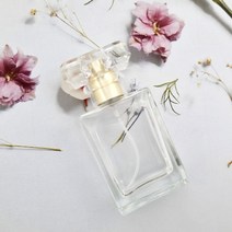 향기에반하다 향수용기 30ml 투명 심플사각 크리스탈캡 유리공병 리필가능 스크류타입, 1개