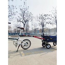 자전거 트레일러 쇼핑카트 바이크 연결장치 연결바, 검정색과 빨간색 Y 시리즈-B, 1개