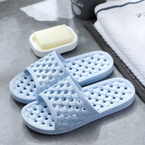 홈 샌들 여 여름 실내 미끄럼 방지 남자 집 소프트 바닥 욕실 목욕 가정용 슬리퍼 커플 물빠짐 끌기, 40-41 3940피트에 적합, 하늘색