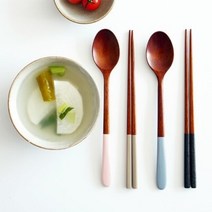 대추나무 엔틱수저 천연옻칠 수저세트 1인조, 아이보리