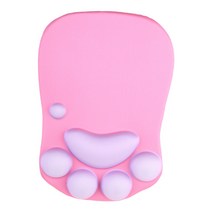 3D 마우스 패드 애니메이션 실리콘 고양이 발 마우스 패드 손목 휴식 지원 메모리 폼 매트, 분홍색