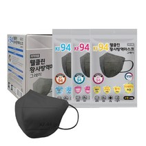 KF94 웰클린 새부리형 그레이 황사방역마스크 (대형/중형/소형 ) (50매/1박스/개별포장), 그레이 대형, 50개, 1개