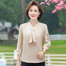 아줌마큰옷 상견례부모님옷차림 빅사이즈 봄 엄마옷 7부 소매 블라우스