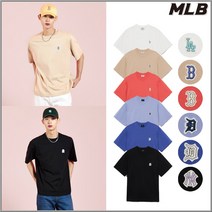 MLB 오버핏 베이직 스몰로고 반팔 티셔츠 (3ATSB0233-7종)