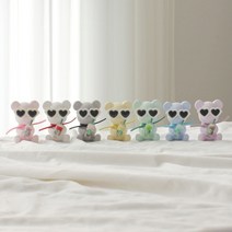 귀여운 프라푸치노 곰돌이 차량용 실내 석고방향제 (리필 오일 포함) 7color, 체리블라썸, 퍼플