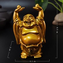 부처상 불상 불교용품 미니 불교굿즈 금색 웃고 있는 중국 풍수 행운의 돈 Maitreya 가정 정원 장식 동상, 10.Gold10