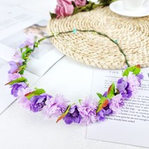 화관 꽃 셀프 웨딩, 화관F타입-퍼플